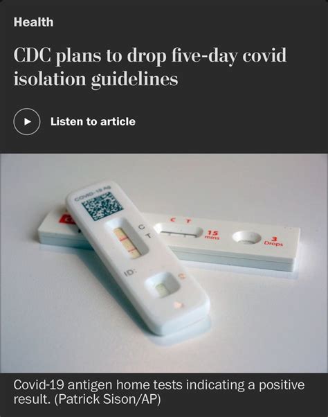 cdc drop covid test|The CDC may soon drop its isolation guidance for people with .